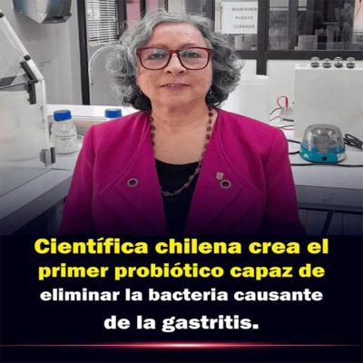 Científica chilena crea el primer probiótico capaz de eliminar la bacteria causante de la gastritis.