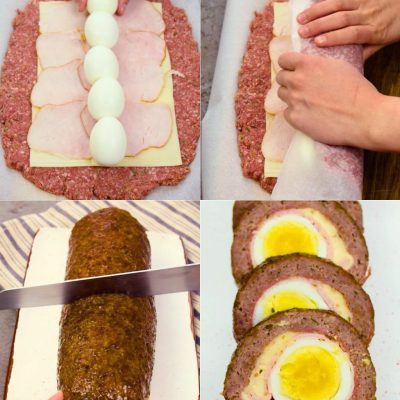 Pastel de Carne Relleno de Huevo