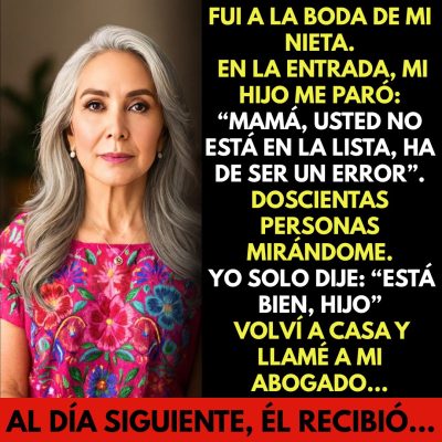 Mi Hijo Me Barrió en la Boda de Mi Nieta: “No Está en la Lista, Mamá”… Volví a Casa y Todo Cambió