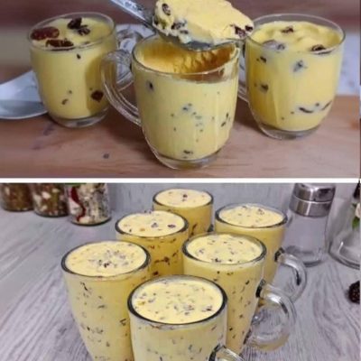 Postre Cremoso de Mango y Chispas de Chocolate