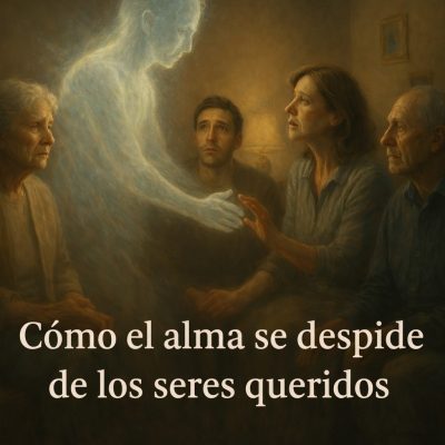 Cómo se describe la despedida del alma de una persona fallecida según creencias espirituales.