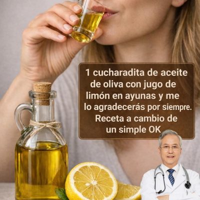 1 cucharadita de aceite de oliva con jugo de limón en ayunas y me lo agradecerás por siempre.