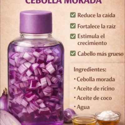 Tónico de cebolla morada para hacer crecer tus cabellos
