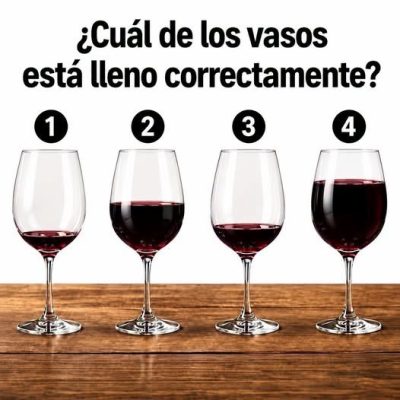 ¿Cuál copa de vino está servida correctamente? La regla que casi nadie conoce